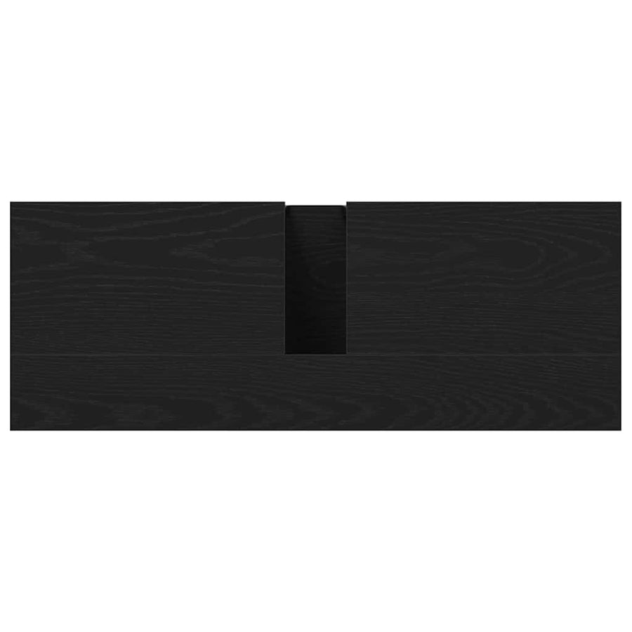 Badkamer wastafelkast Zwart Eiken 80 x 30 x 60 cm Bewerkt hout