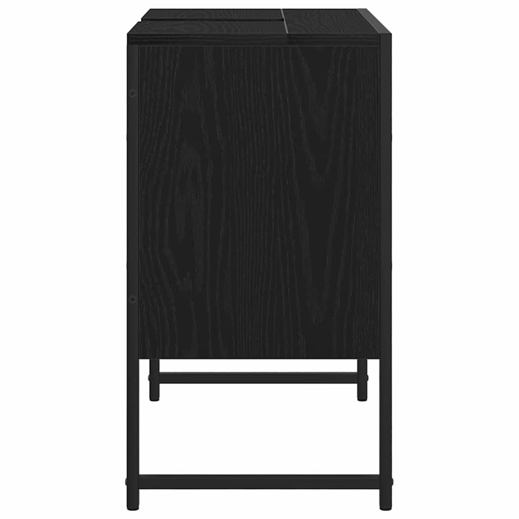 Badkamertenk te kast Zwart Eiken 60 x 30 x 60 cm Bewerkt hout