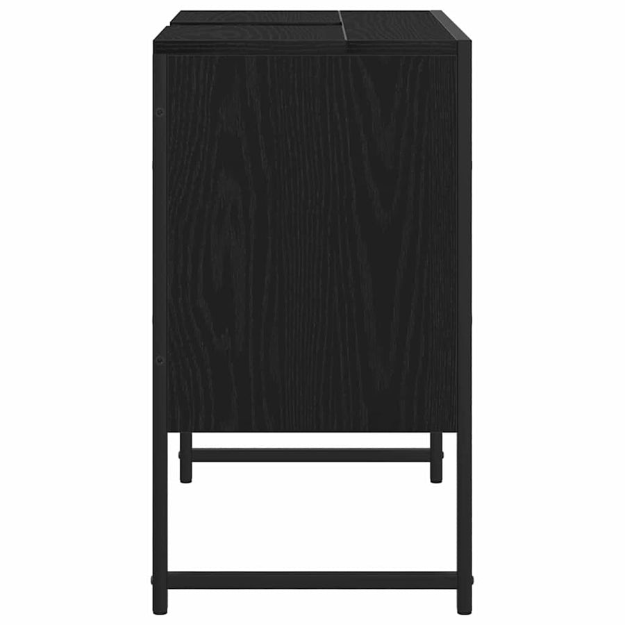 Badkamertenk te kast Zwart Eiken 60 x 30 x 60 cm Bewerkt hout