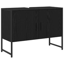 Badkamertenk te kast Zwart Eiken 80 x 30 x 60 cm Bewerkt hout