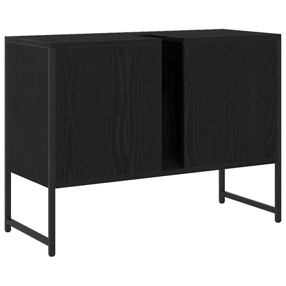 Badkamertenk te kast Zwart Eiken 80 x 30 x 60 cm Bewerkt hout