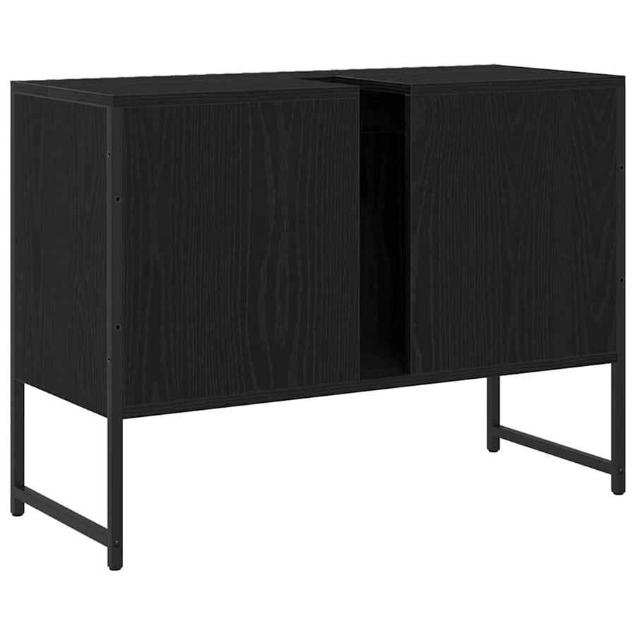 Badkamertenk te kast Zwart Eiken 80 x 30 x 60 cm Bewerkt hout