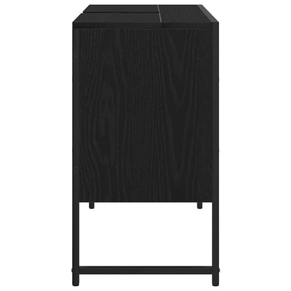 Badkamertenk te kast Zwart Eiken 80 x 30 x 60 cm Bewerkt hout