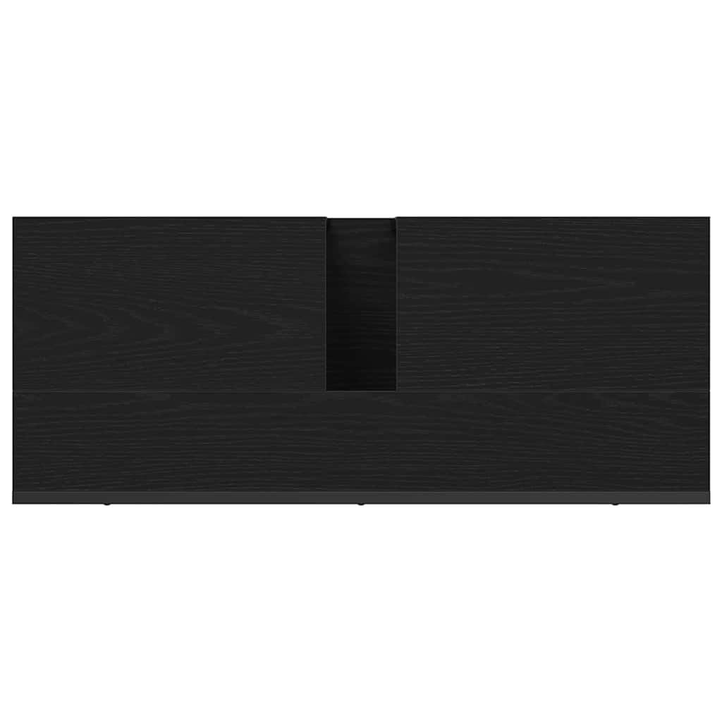 Badkamertenk te kast Zwart Eiken 80 x 30 x 60 cm Bewerkt hout