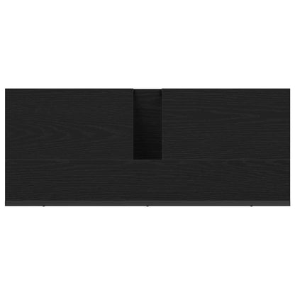 Badkamertenk te kast Zwart Eiken 80 x 30 x 60 cm Bewerkt hout