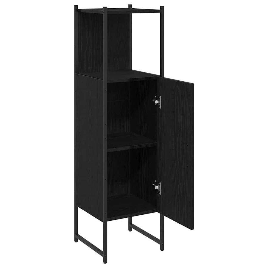 Badkamermeubelset Zwart Eiken 33 x 33 x 120,5 cm Bewerkt hout