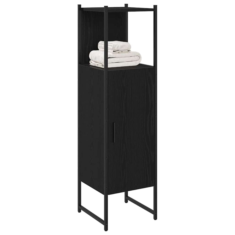 Badkamermeubelset Zwart Eiken 33 x 33 x 120,5 cm Bewerkt hout