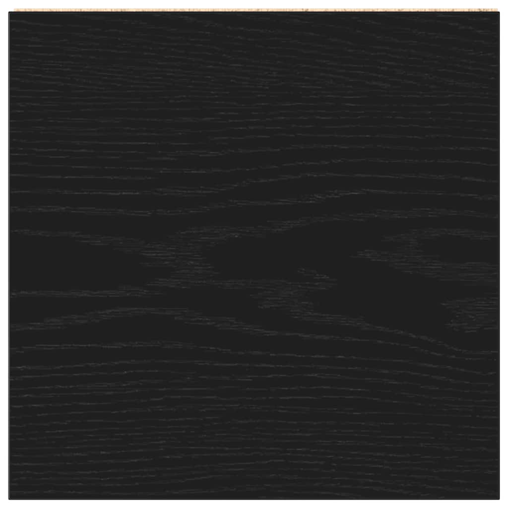 Badkamerkast Zwart Eiken 30x30x183,5 cm Bewerkt Hout