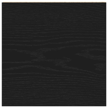 Badkamerkast Zwart Eiken 30x30x183,5 cm Bewerkt Hout