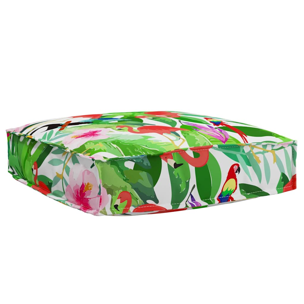 Palletkussen Voor Zitting Bloemen Multikleur 60 X 60 X 12 Cm Tropisch jungle
