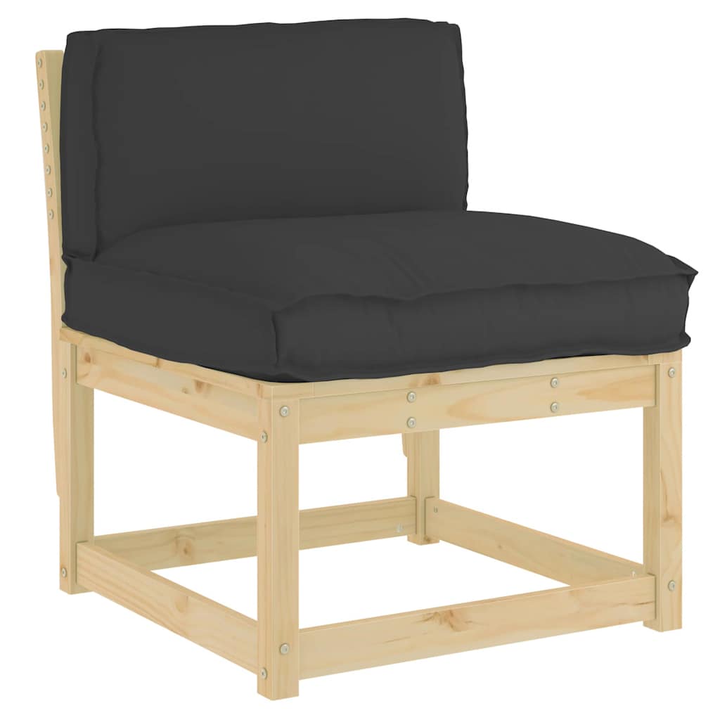 Palletkussen Voor Rugleuning 70 X 40 X 12 Cm Oxford Stof Zwart