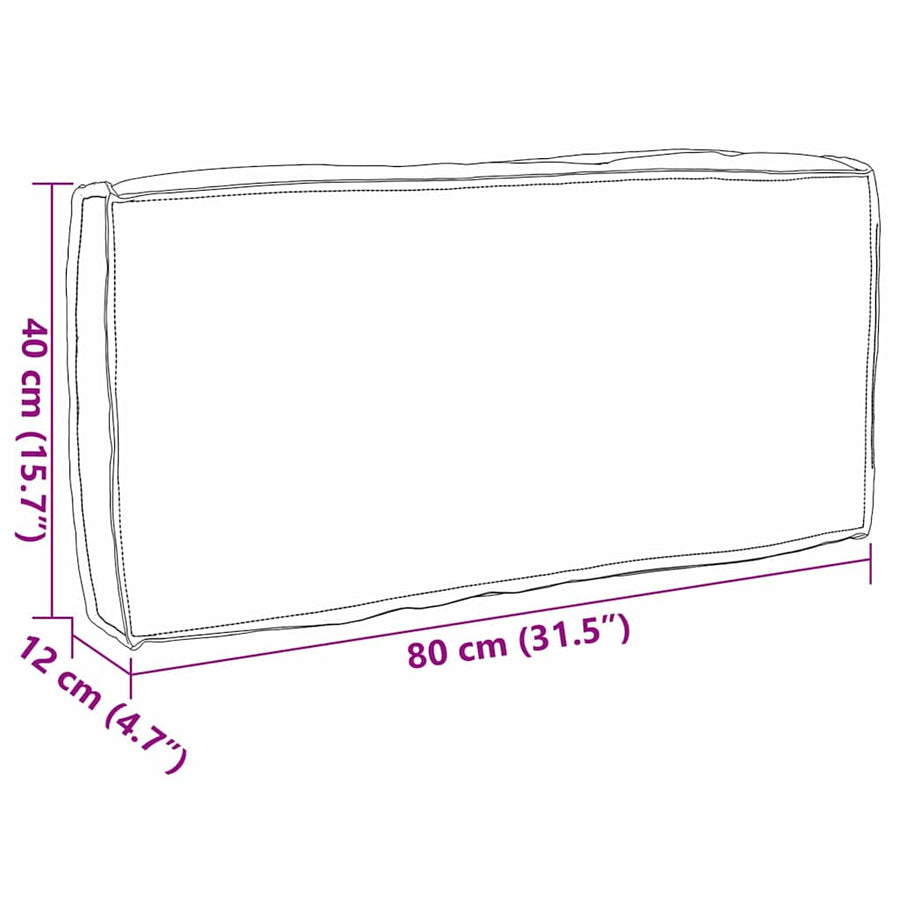 Palletkussen Voor Rugleuning 80 X 40 X 12 Cm Wijnrood
