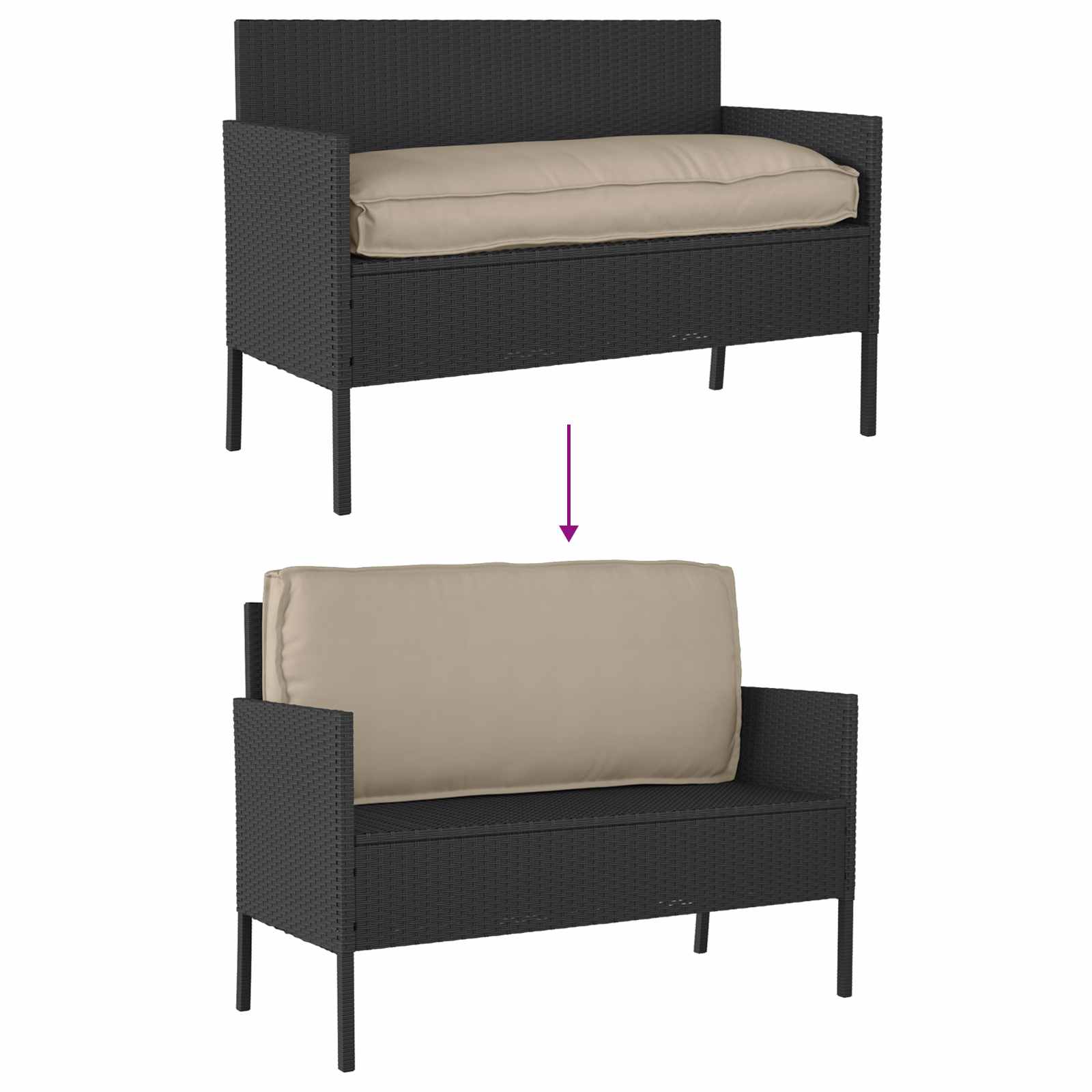Kussen Taupe 120 x 50 x 12 cm Oxford Stof