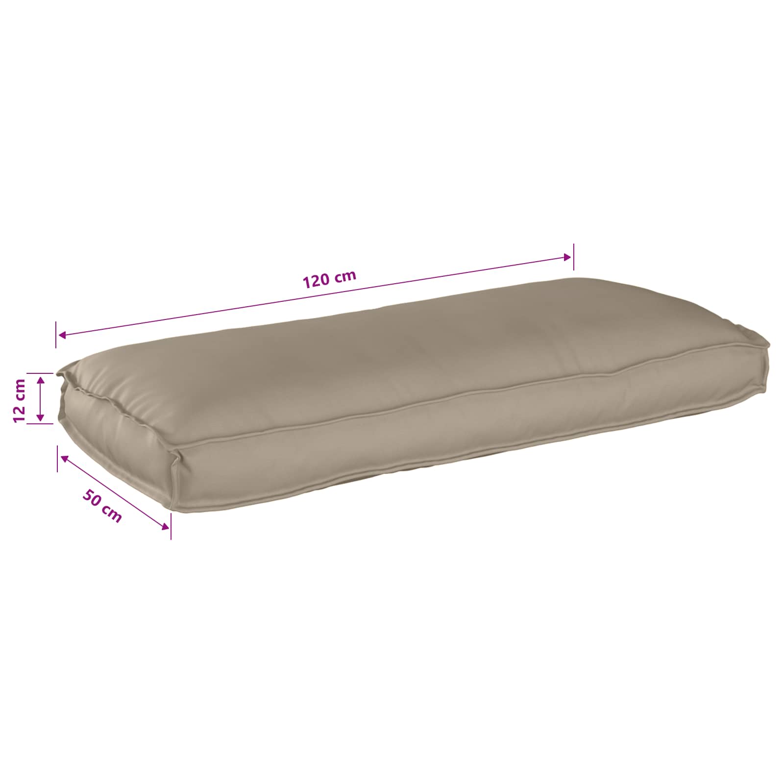 Kussen Taupe 120 x 50 x 12 cm Oxford Stof