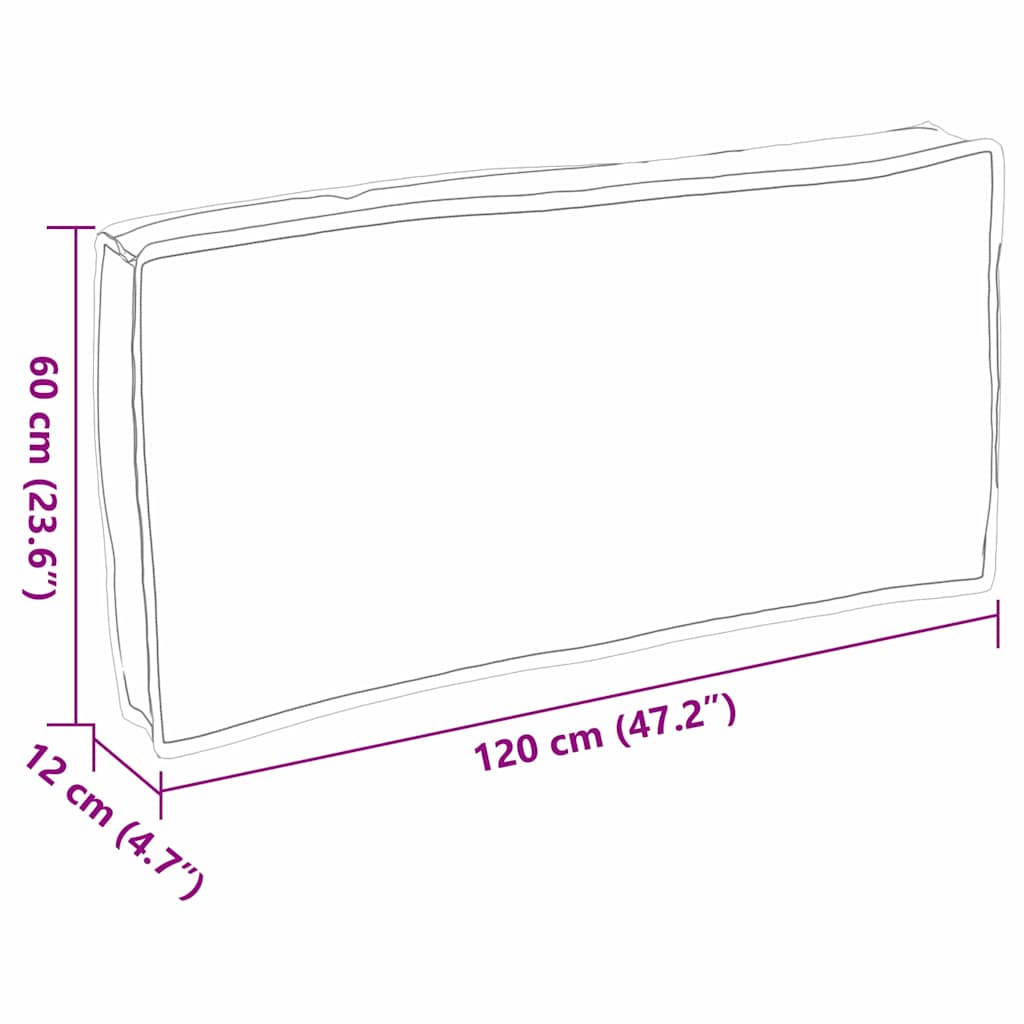 Palletkussen Voor Zitting / Rugleuning 120 X 60 X 12 Cm Wijnrood