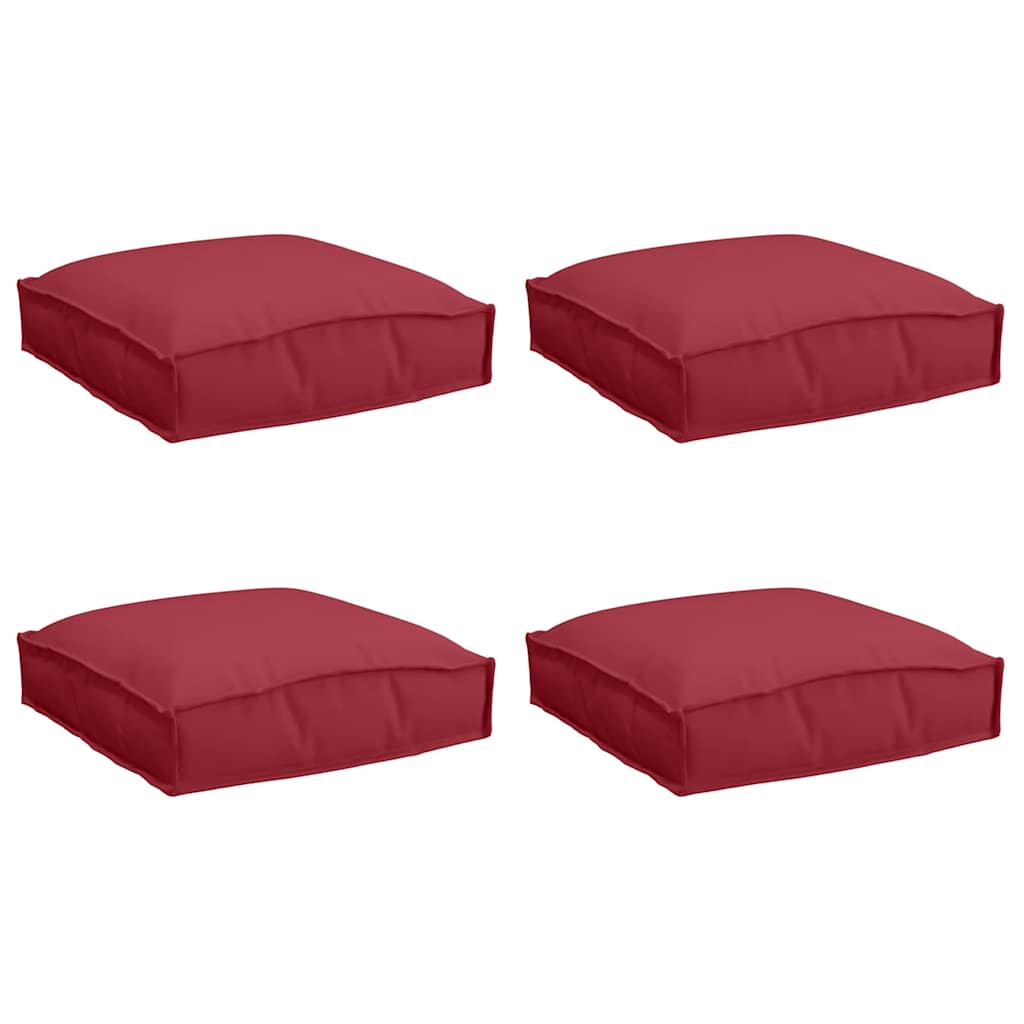 Kussen 4 pcs Wijnrood 40 x 40 x 8 cm Oxford Stof