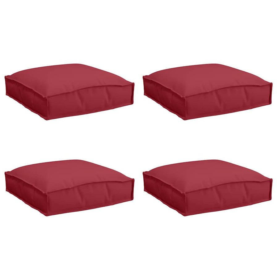 Kussen 4 pcs Wijnrood 40 x 40 x 8 cm Oxford Stof