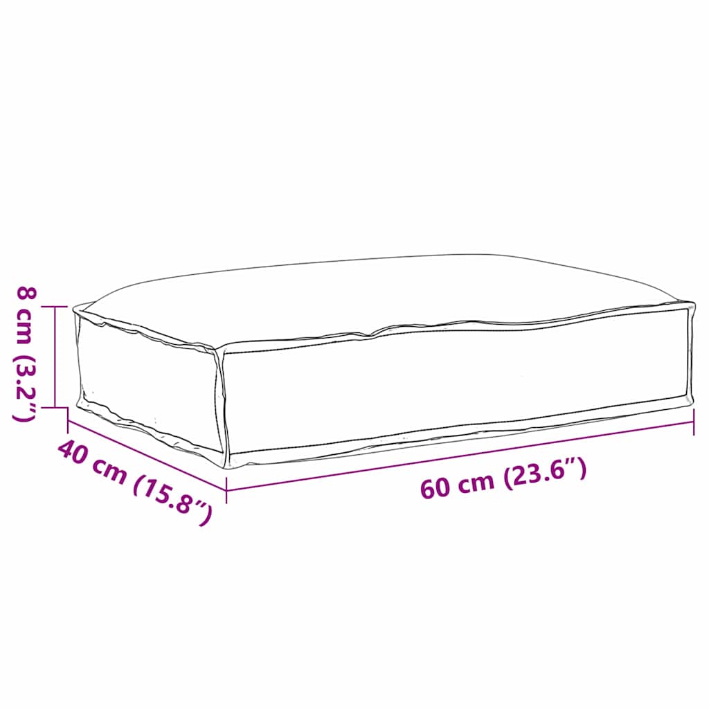 Palletkussen Voor Zitting 60 X 40 X 8 Cm Oxford Stof Antraciet