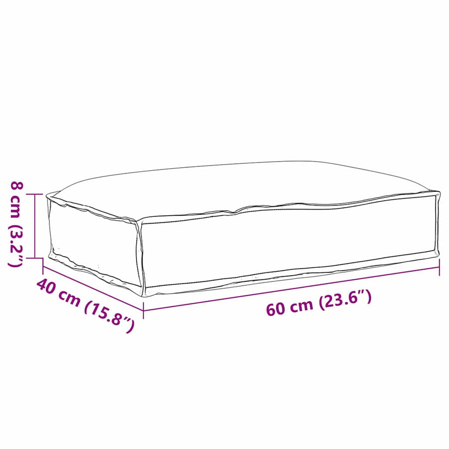 Palletkussen Voor Zitting 60 X 40 X 8 Cm Oxford Stof Antraciet