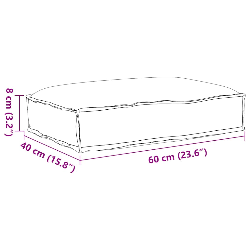 Palletkussen Voor Zitting 60 X 40 X 8 Cm Oxford Stof Crème