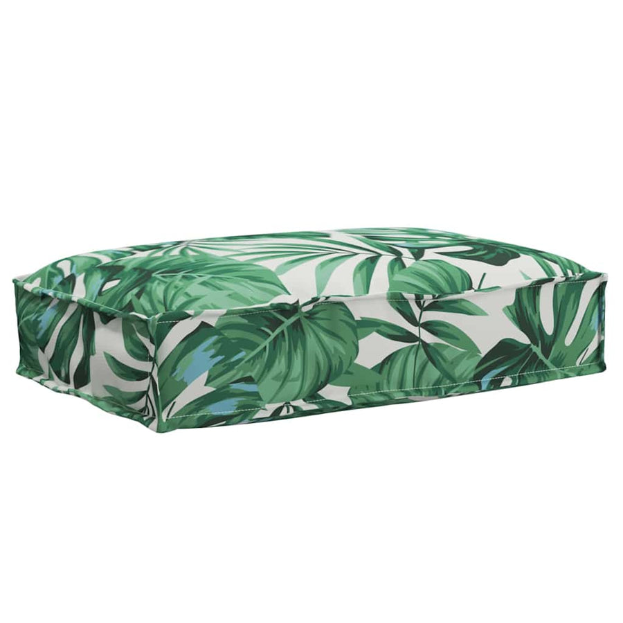 Palletkussen Voor Zitting Bloemen 60 X 40 X 8 Cm Bladpatroon