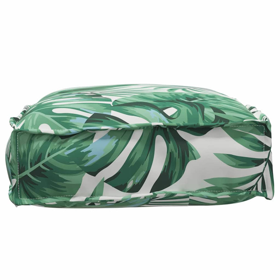 Palletkussen Voor Zitting Bloemen 60 X 40 X 8 Cm Bladpatroon