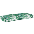 Palletkussen bank 100x40x8 cm bladpatroon groen