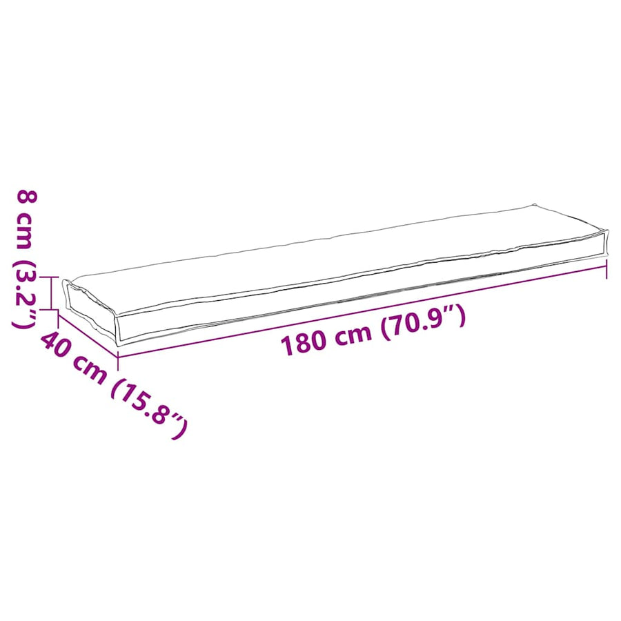 Palet Kussen Antraciet 180 x 40 x 8 cm Oxford Stof