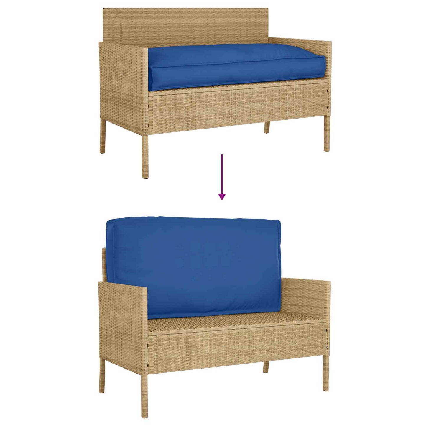 Pallet Kussen Set 2 pcs Koninklijk Blauw 100 x 40 x 8 cm