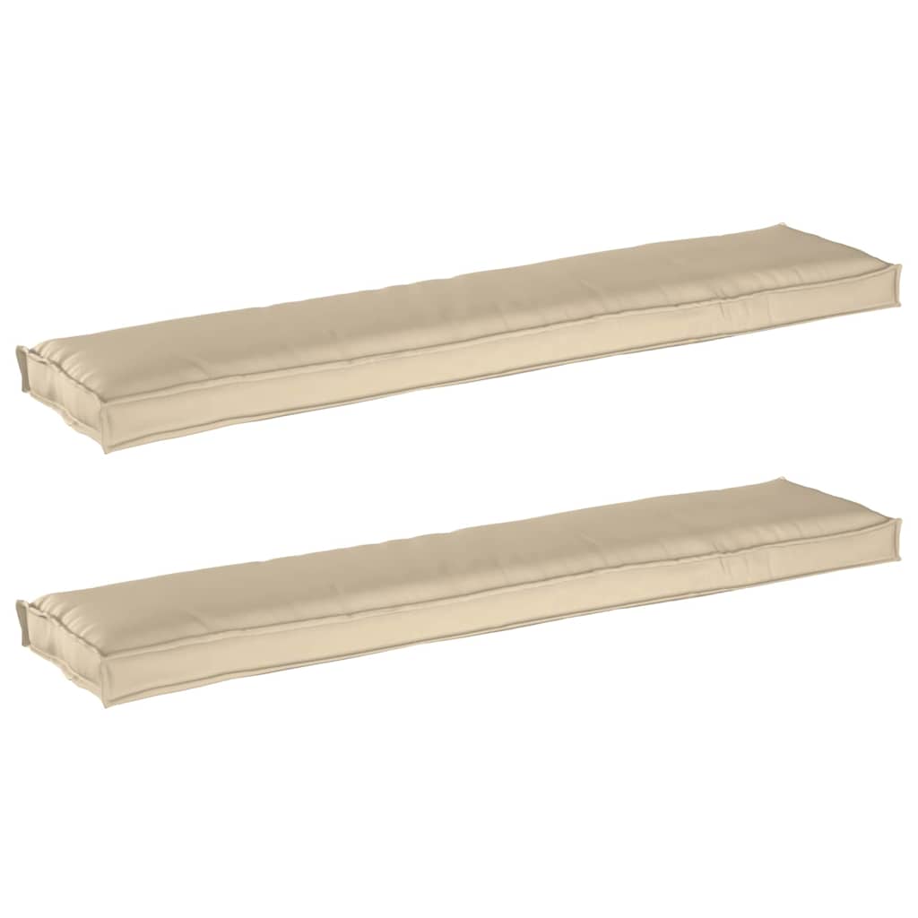 Pallet Kussen Set 2 Pcs 180 X 40 X 8 Cm 100% Polyester Beige