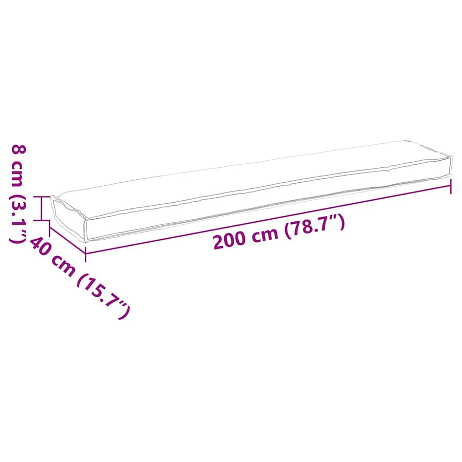Pallet Kussen Set 2 Pcs 200 X 40 X 8 Cm Oxford Stof Wijnrood