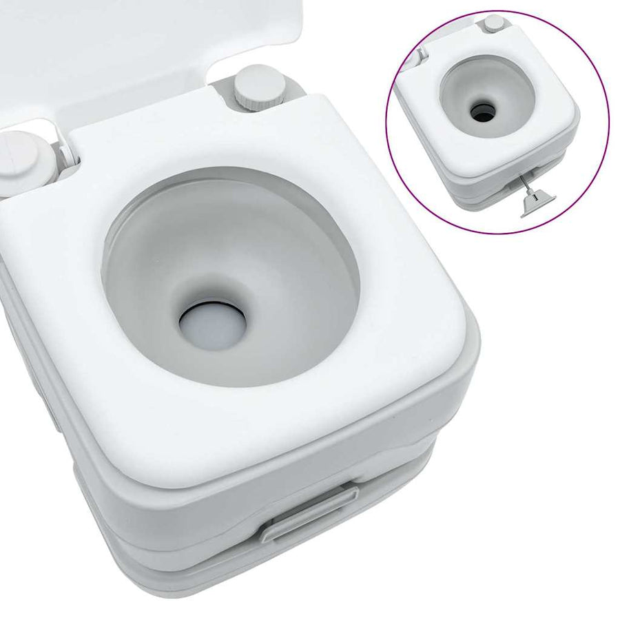 Camping Toilet Grijs en Wit 41,5 x 36,5 x 30 cm Polyetheen
