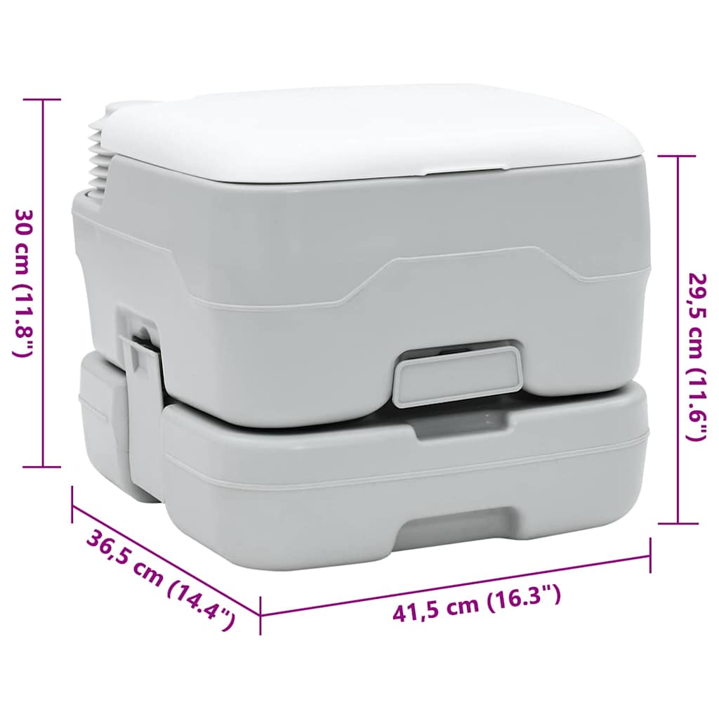 Camping Toilet Grijs en Wit 41,5 x 36,5 x 30 cm Polyetheen