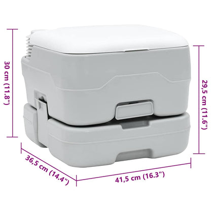 Camping Toilet Grijs en Wit 41,5 x 36,5 x 30 cm Polyetheen