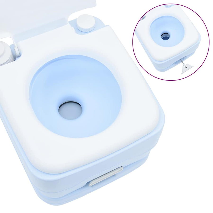 Camping Toilet Lichtblauw en Wit 41,5 x 36,5 x 30 cm Polyetheen