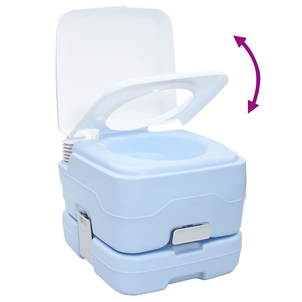 Camping Toilet Lichtblauw en Wit 41,5 x 36,5 x 30 cm Polyetheen