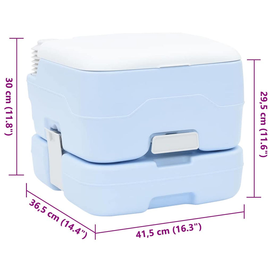 Camping Toilet Lichtblauw en Wit 41,5 x 36,5 x 30 cm Polyetheen