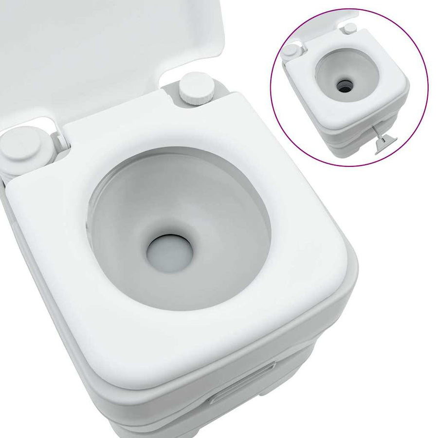 Camping Toilet Grijs en Wit 41,5 x 36,5 x 42 cm Polyetheen