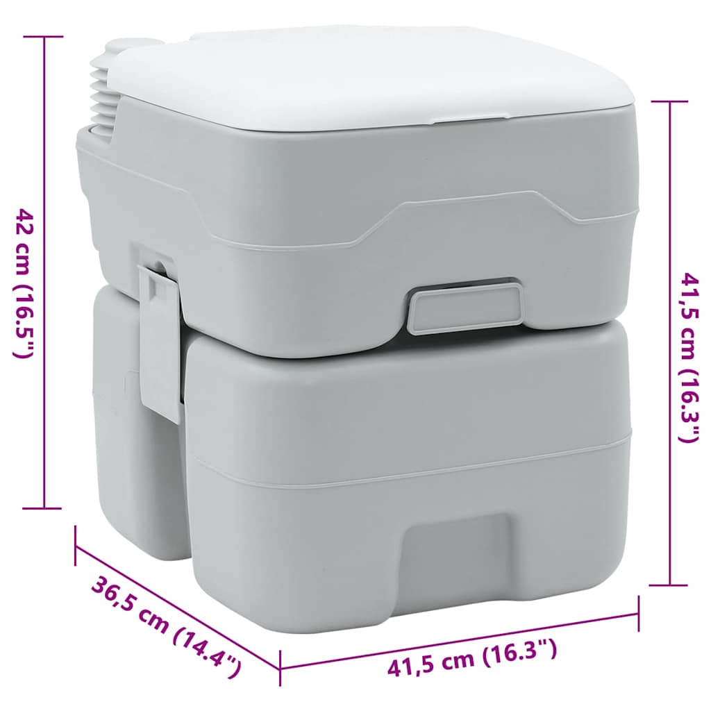 Camping Toilet Grijs en Wit 41,5 x 36,5 x 42 cm Polyetheen