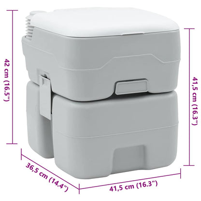 Camping Toilet Grijs en Wit 41,5 x 36,5 x 42 cm Polyetheen