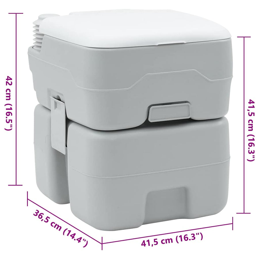 Camping Toilet Grijs en Wit 41,5 x 36,5 x 42 cm Polyetheen