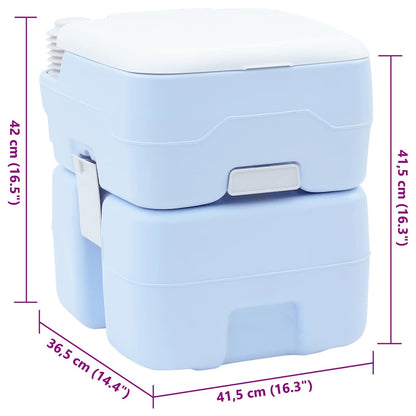 Camping Toilet Lichtblauw en Wit 41,5 x 36,5 x 42 cm Polyetheen