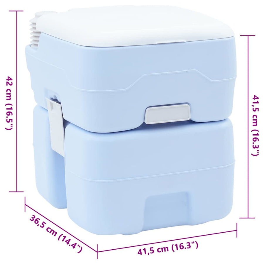 Camping Toilet Lichtblauw en Wit 41,5 x 36,5 x 42 cm Polyetheen