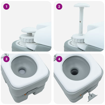 Camping Toilet Grijs en Wit 41,5 x 36,5 x 37,5 cm Polyetheen
