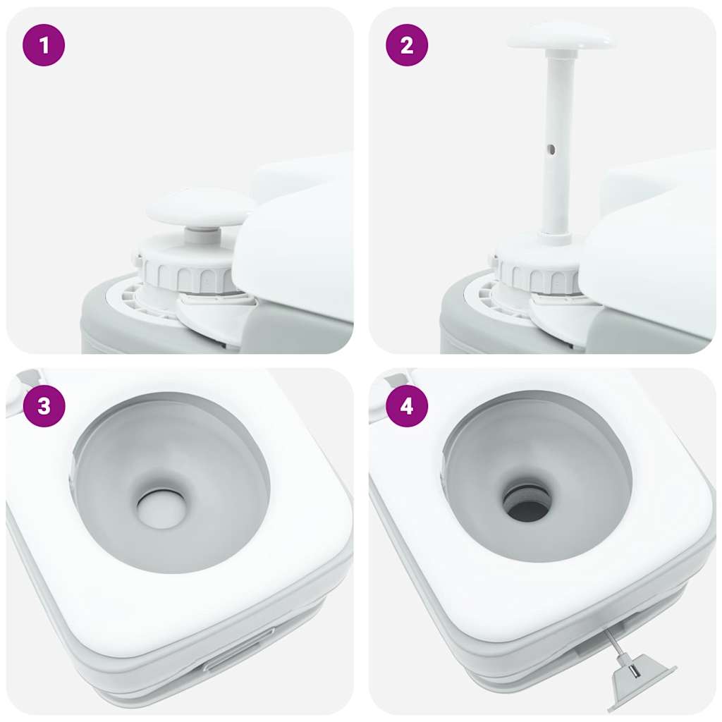 Camping Toilet Grijs en Wit 41,5 x 36,5 x 30 cm Polyetheen
