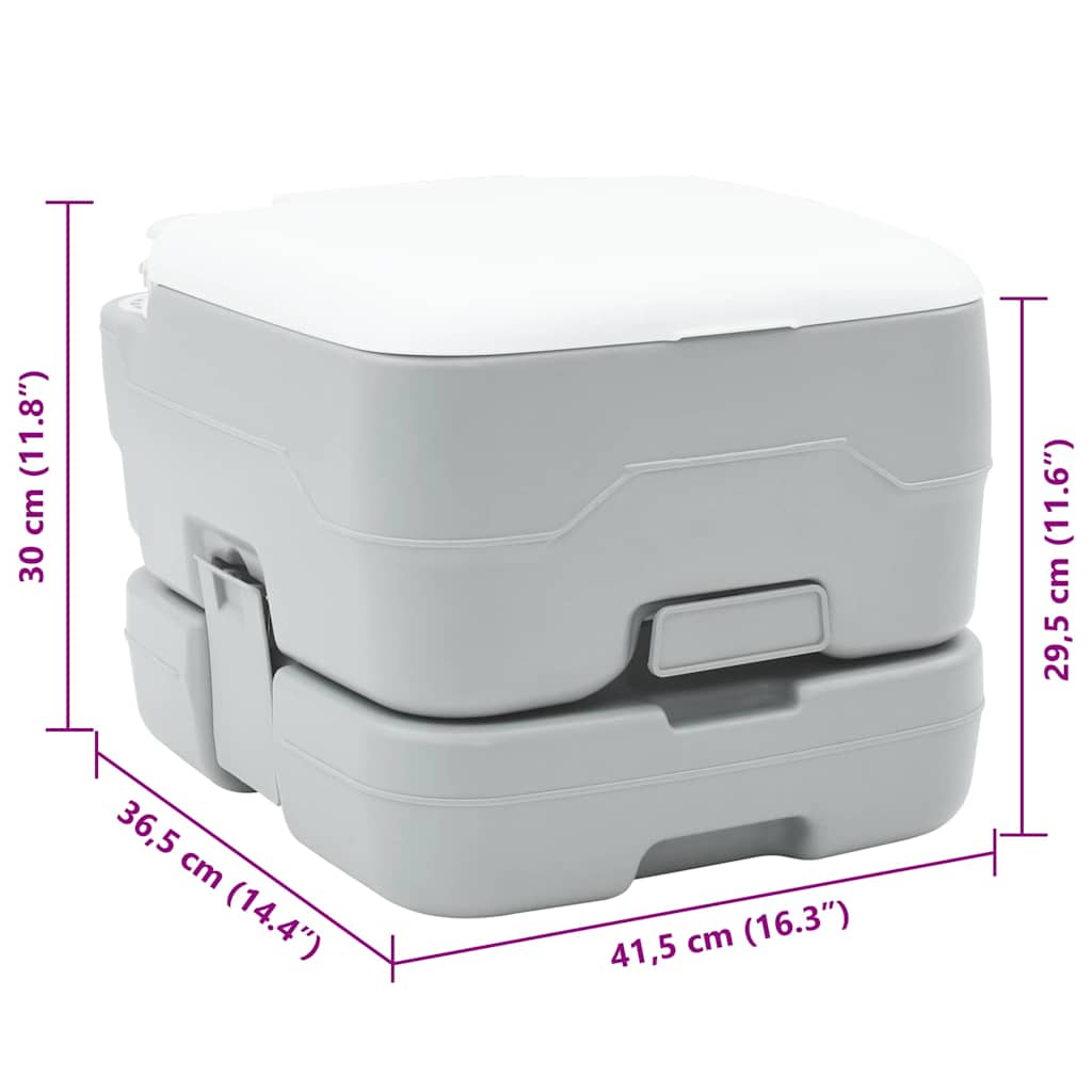Camping Toilet Grijs en Wit 41,5 x 36,5 x 30 cm Polyetheen