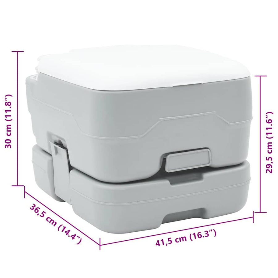 Camping Toilet Grijs en Wit 41,5 x 36,5 x 30 cm Polyetheen