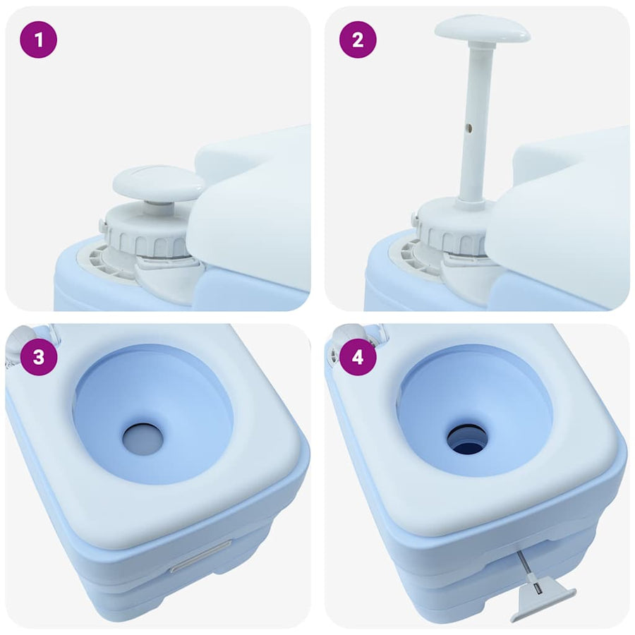 Camping Toilet Lichtblauw en Wit 41,5 x 36,5 x 30 cm Polyetheen