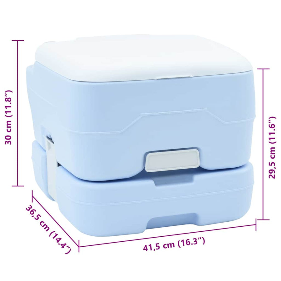 Camping Toilet Lichtblauw en Wit 41,5 x 36,5 x 30 cm Polyetheen