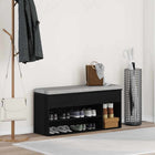 Schoenenbank 102x30,5x45 cm spaanplaat zwart eiken